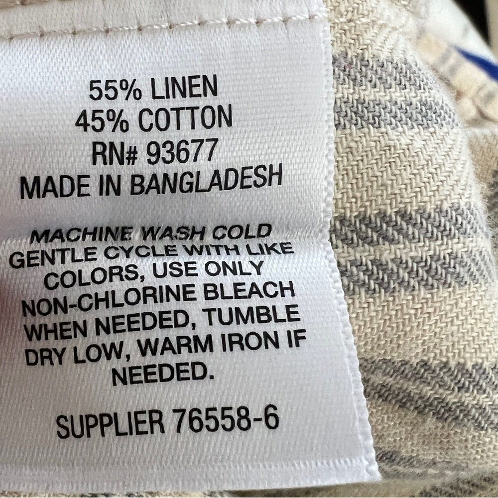 ANA A New Approach Linen Cotton Striped Button Front Vest Boho Women’s Size M - Picture 7 of 7